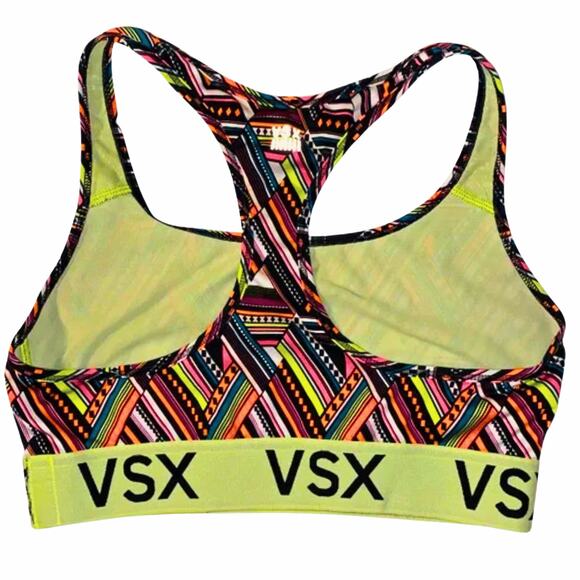 VSX Victoria Secret Performance Sports Bra Racerback Geometric Medium EUC - Picture 3 of 5